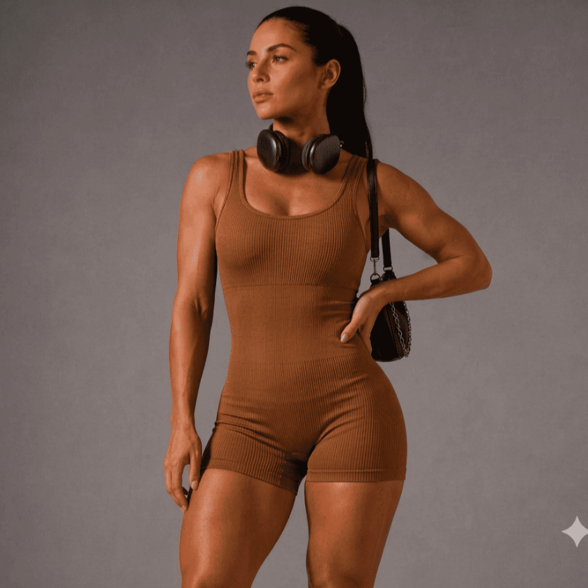 Macaquinho de Academia Fitness Canelado Feminino Preto Sem Transparência Ideal para Treinos Yoga Crossfit Gringo