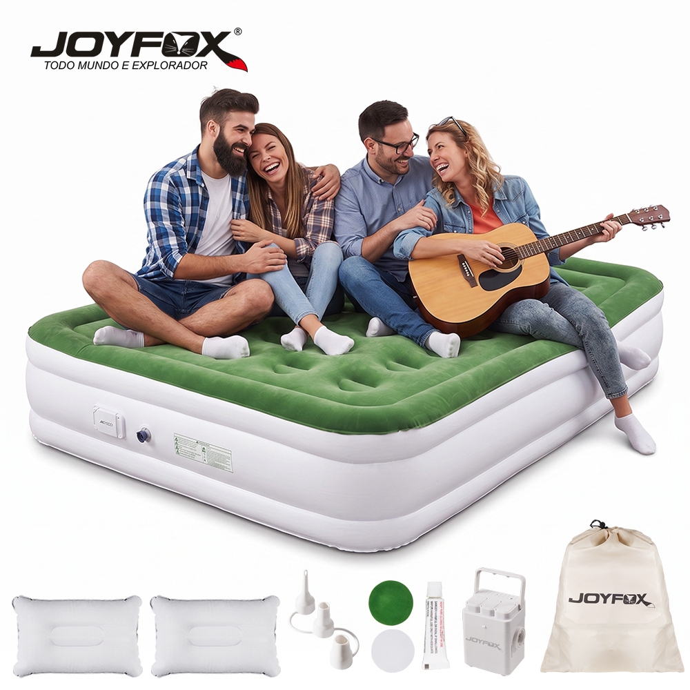 Colchão Inflável Casal Cama De Campanha 203*154*44cm Bomba Inflável Com Bateria De Lítio Integrada