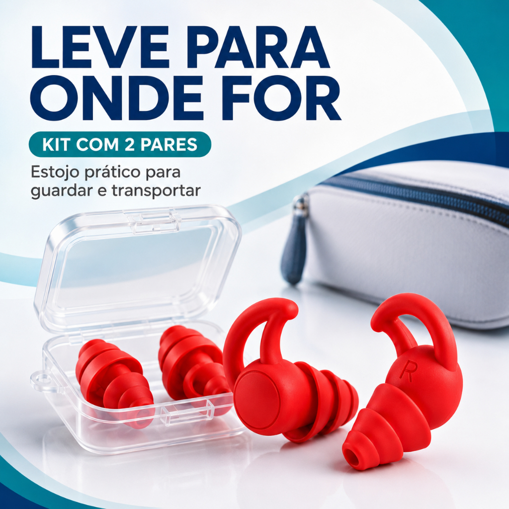 Imagem Protetor Auricular Antirruído 3 Camadas Tampão Plug de Ouvido para Dormir Natação Estudo Trabalho e Autismo