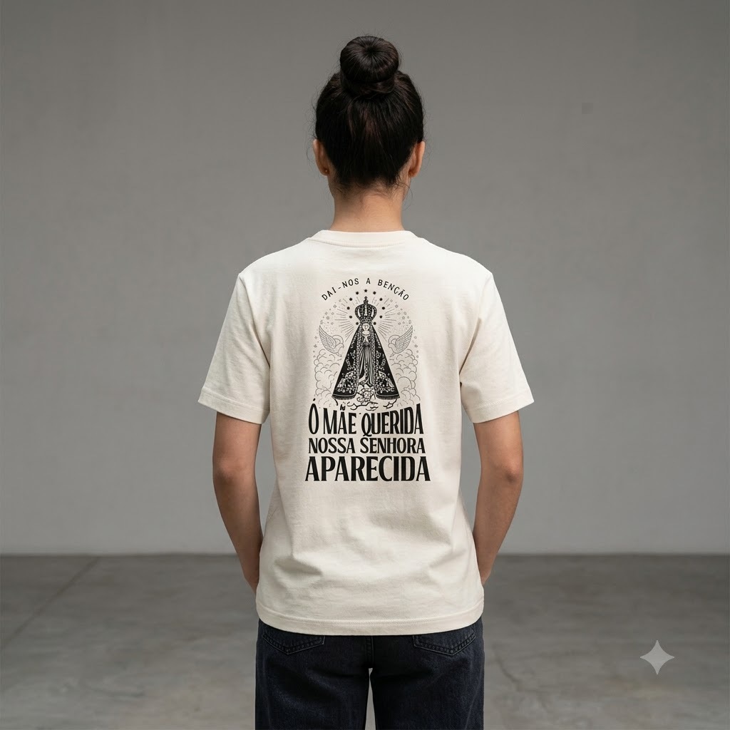 Camiseta Masculina Católica Religiosa Fé Cristã Estampada Algodão Confortável Casual