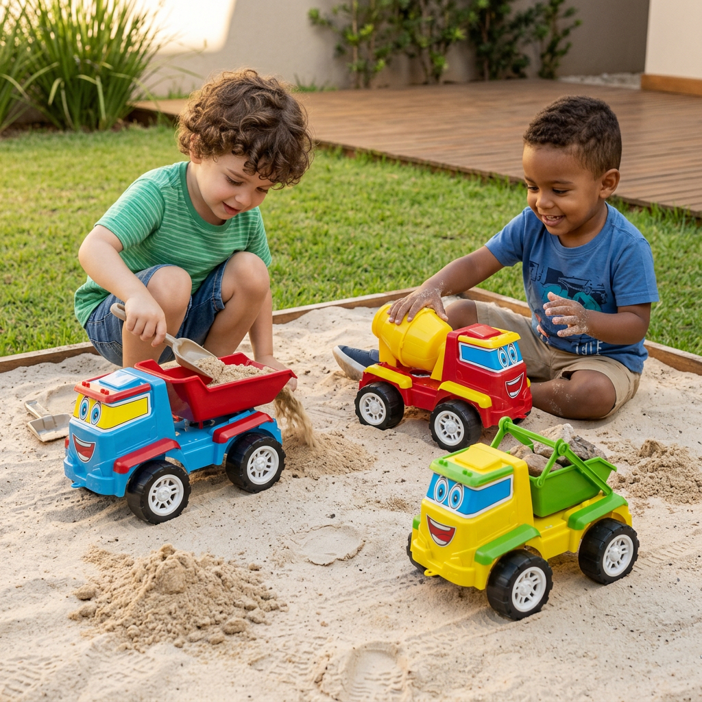 Kit 3 Caminhões Grandes De Construção - Brinquedos Grandes Para Estimular Imaginação - Certificado Inmetro · foto 2