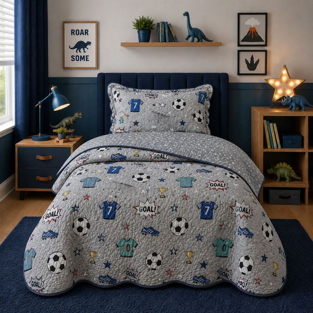 Kit Colcha Solteiro Infantil Dupla Face Cobre Leito 100% Poliester para Quarto Elegante e Confortável