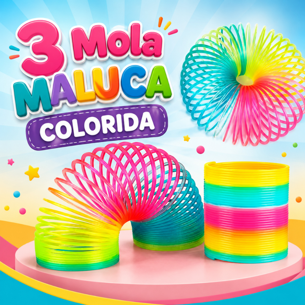 3 Mola Maluca Colorida Brinquedo Infantil Kit Festa Lembrancinha Prenda