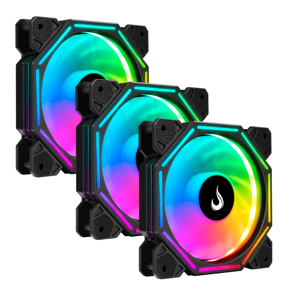 Kit Fan 120mm ARGB Hex Tornado Rise Mode 2000 RPM
