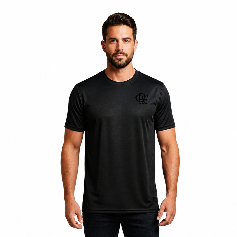 Camisa Flamengo Masculina All Black Escudo em Gel Coimbra 34057
