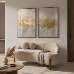 Quadro De Decoração 2 Telas Arte Abstratas Para Sala Quarto Escritorio