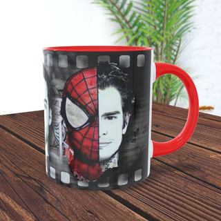 CANECA HOMEM-ARANHA COM ALÇA E INTERIOR VERMELHO