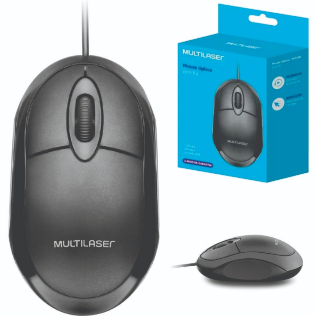 Mouse Com Fio Usb Barato Notebook Computador Pc MF100 Multilaser · foto 2