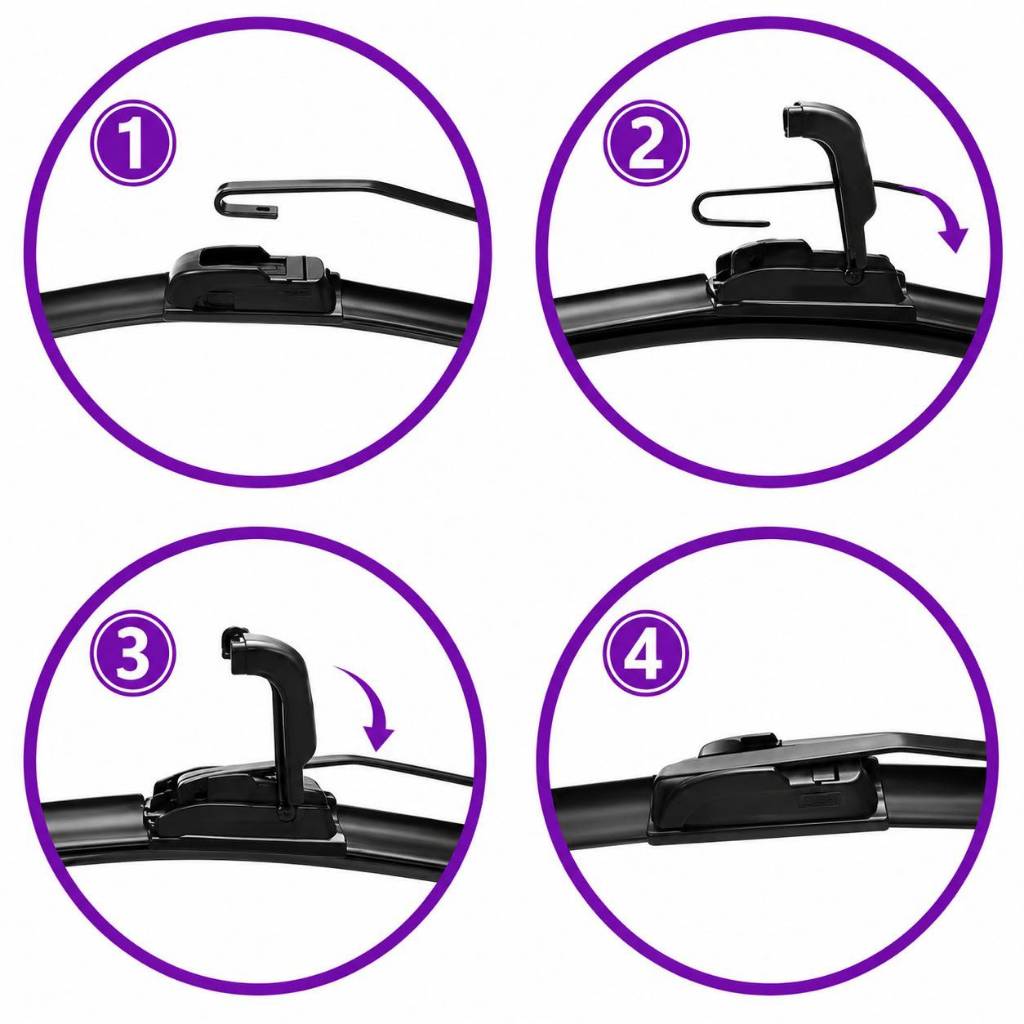 Par Palheta Limpador Parabrisa Celta Corsa Classic Prisma Uno Mille Dianteiro Silicone Flexivel Encaixe Gancho 18'' — imagem 2 de 2