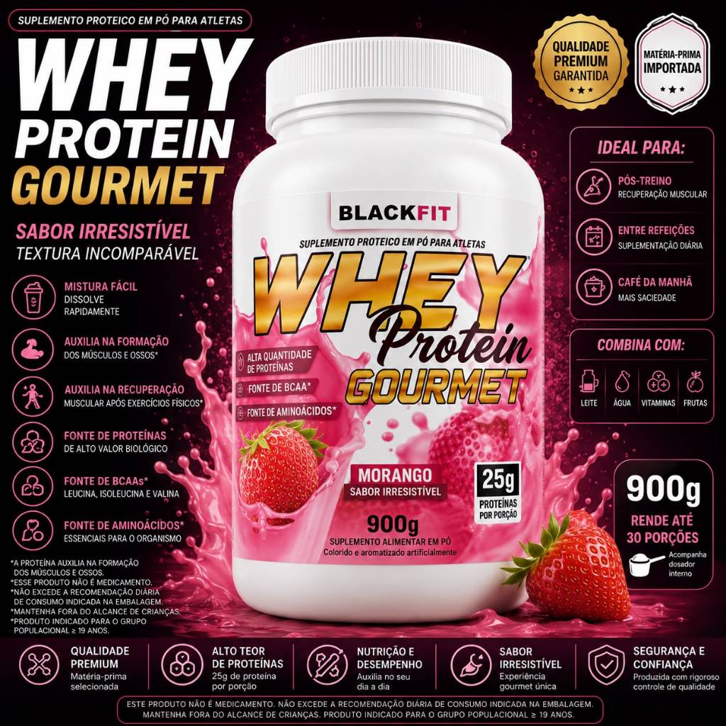 Whey Protein 900g Muito Barato Bom e Saboroso - Massa Muscular Academia Fitness Treino Tênis Camiseta ENVIO RAPIDO