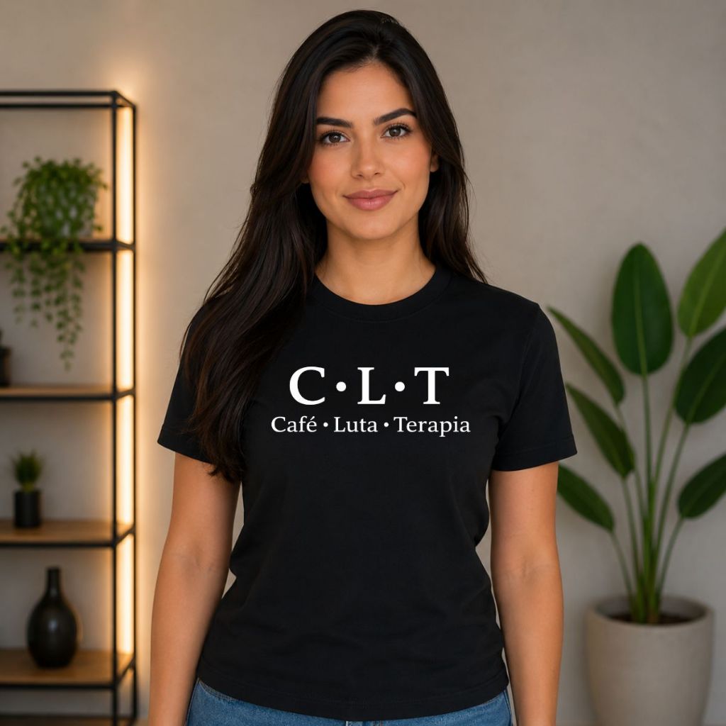Camiseta Feminina Estampada CLT 100% Algodão Casual Confortável Tecido Leve Envio Imediato