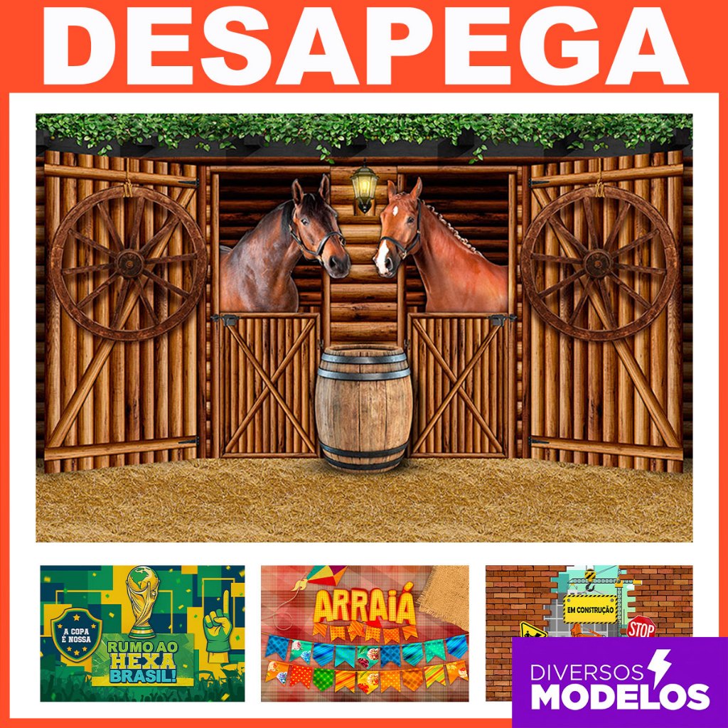Painel De Festa Retangular Horizontal Tecido Vários Modelos - Desapega