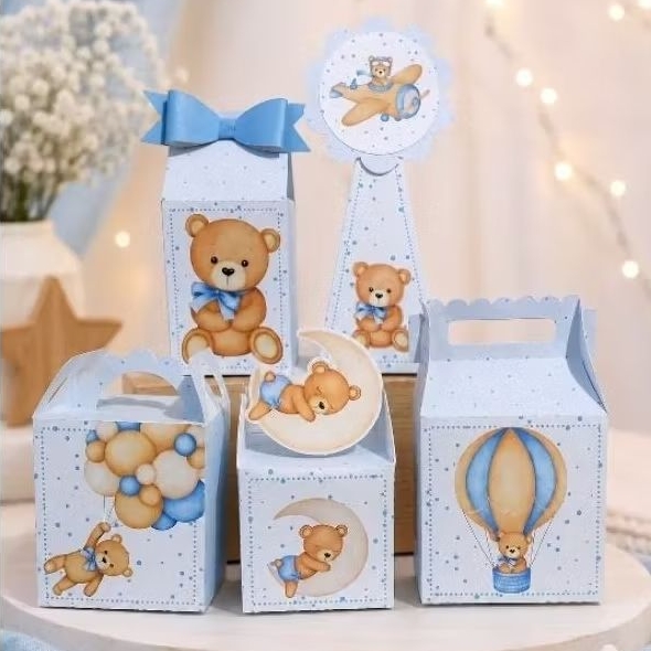 Caixinha Cha de Bebê Menino- Kit Caixinhas Personalizadas Chá de Fralda Decoração e lembrancinhas aniversario