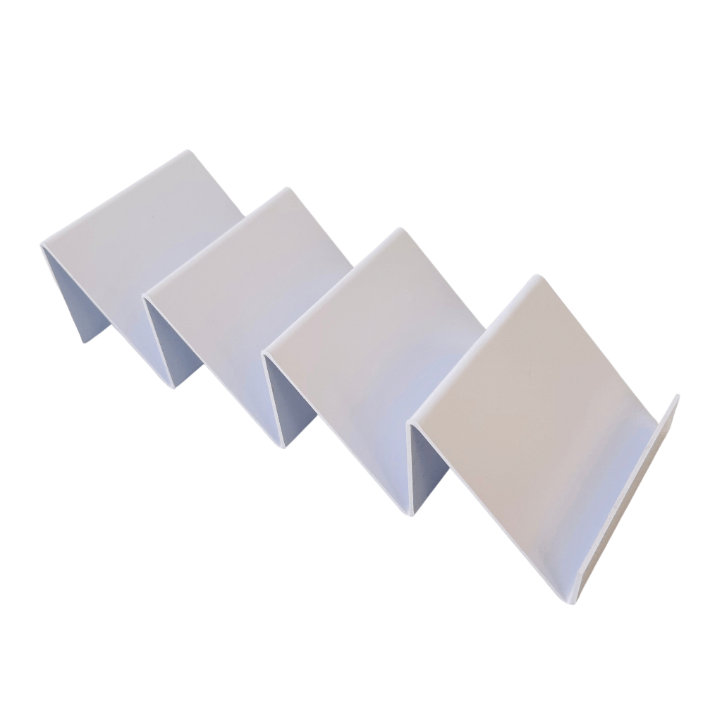 Kit com 10 expositores tipo escadinha 21x10cm para mercados, açougues, padarias