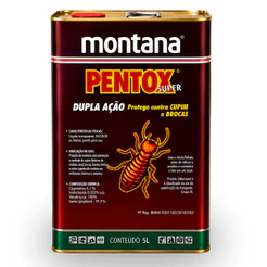 Mata cupim de madeira Pentox Super Incolor 5L Montana Cupinicida Proteção contra Cupim e Brocas