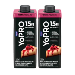 Kit Yopro 15g Proteínas Cheesecake Frutas Vermelhas 250ml