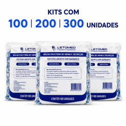 Coletor de Urina tipo saco Adulto 2L Letomed (100 / 200 ou 300 unidades)