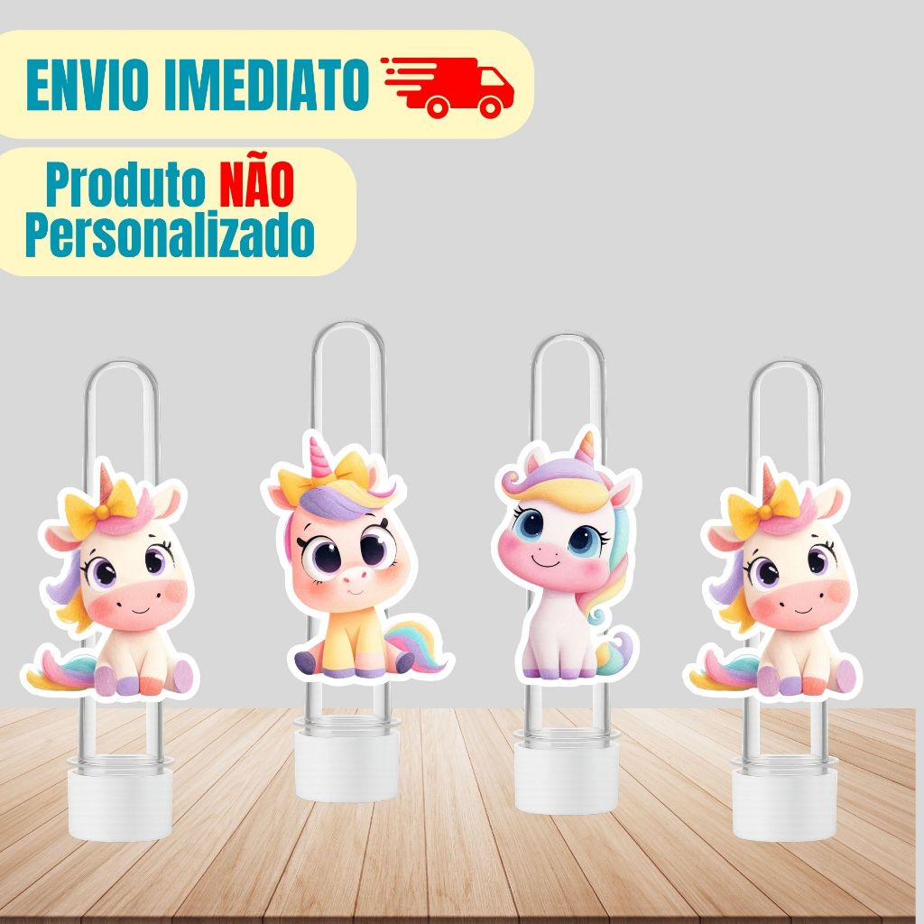 Aplique Tag Para Tubete Únicornio | Personalizado | Lembrancinha Festa Infantil | Aniversário