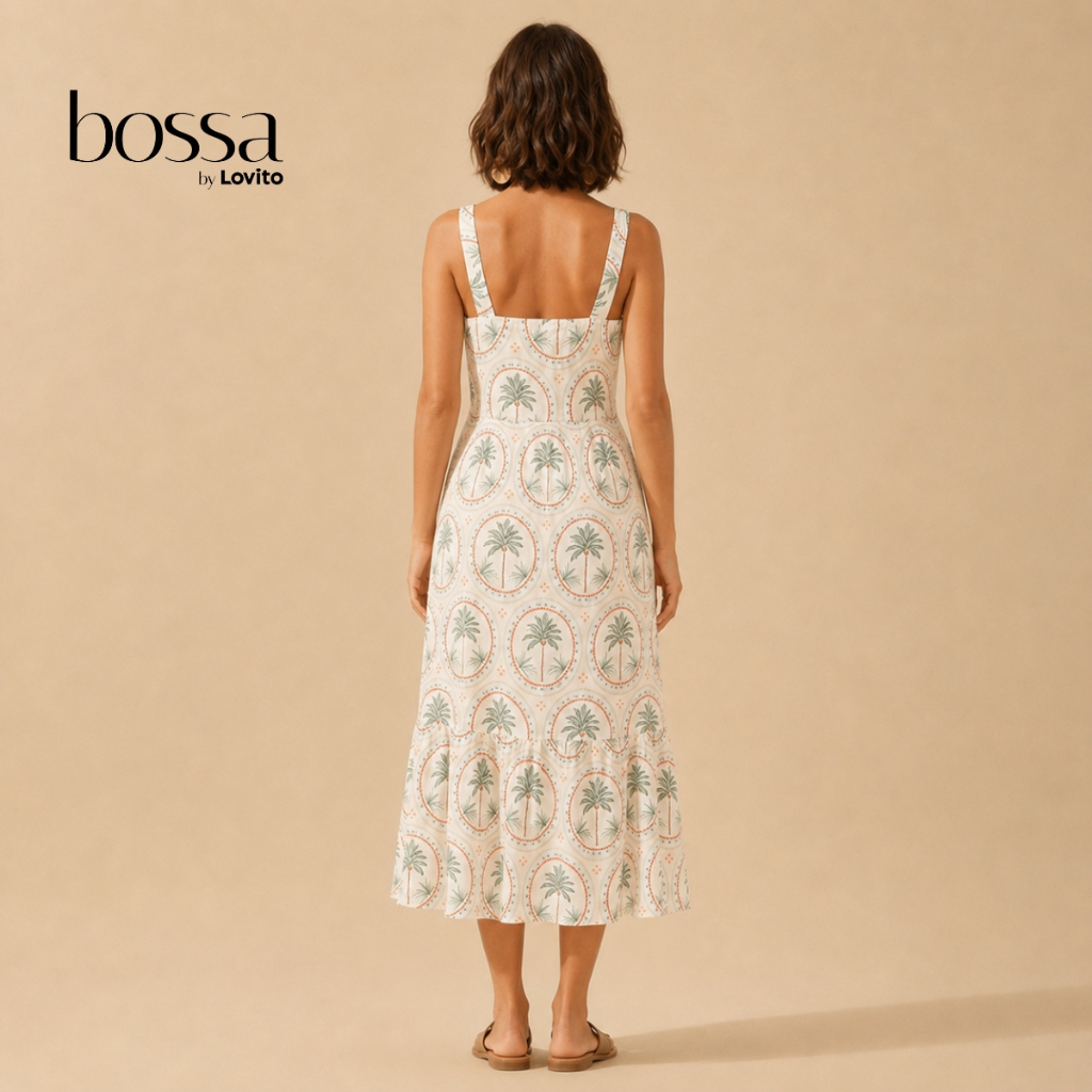 Lovito Bossa | Vestido Casual com Estampa de Plantas Feminino DRB481BRL511 · foto 2