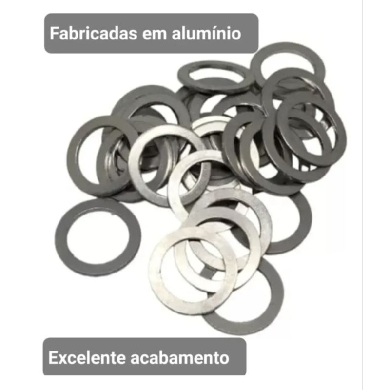 Arruelas Aluminio 16mm Vedação Bujão Carter- 25 unidades · foto 2