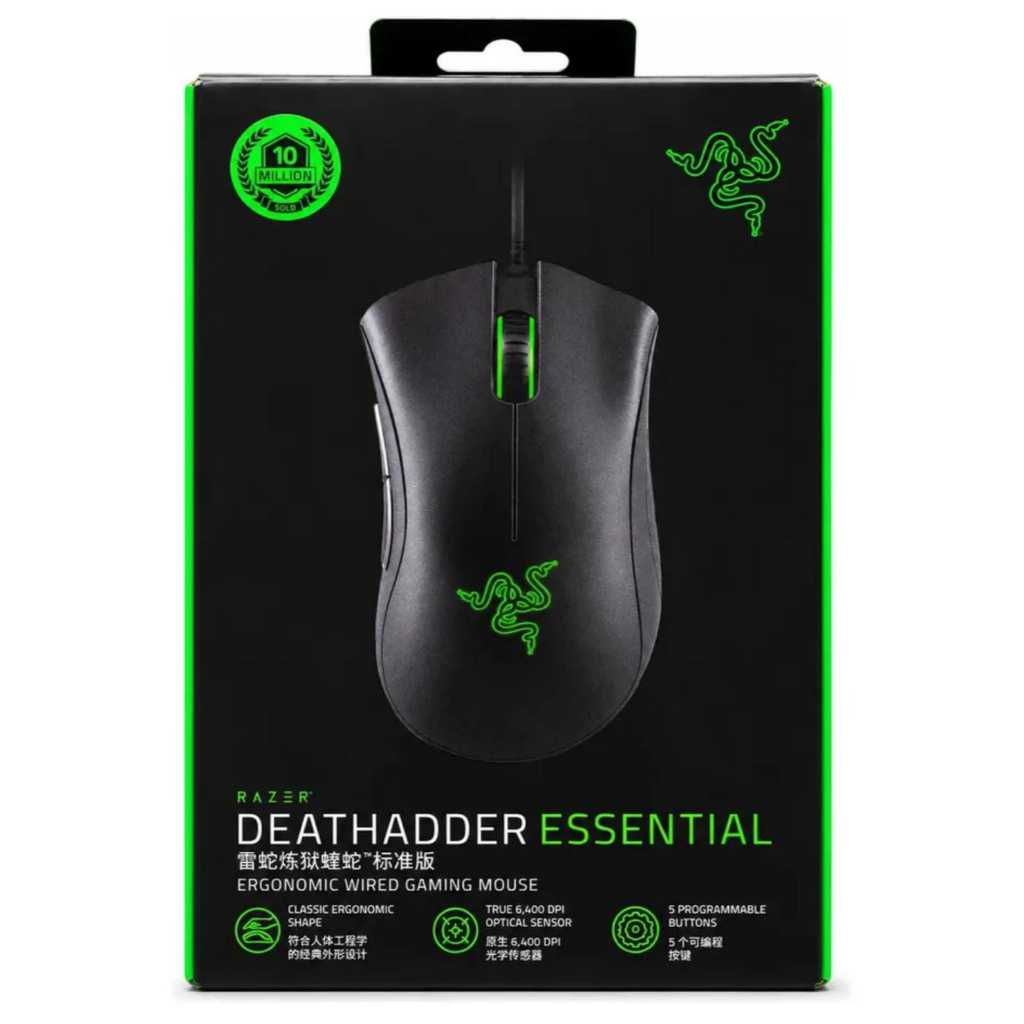 Mouse Gamer Razer Deathadder Essential Com Fio Usb 6400 Dpi
