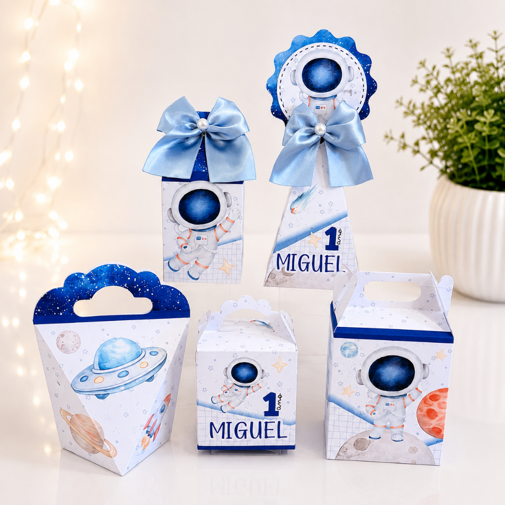 KIT CAIXAS ASTRONAUTA | LEMBRANCINHA PERSONALIZADA | FESTA INFANTIL | ANIVERSÁRIO ASTRONAUTA NO ESPAÇO