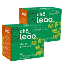Kit 2un Chá Erva Doce Leão 10 Sachês