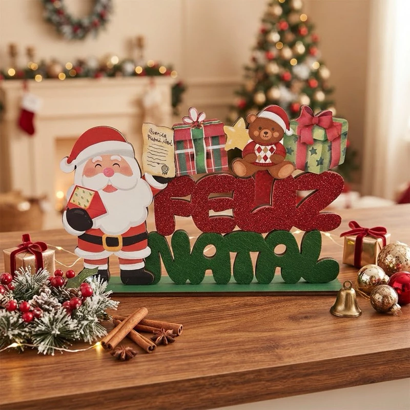 Placa Decorativa de Natal MDF Papai Noel - Design Encantador e Versatilidade Decorativa — imagem 1
