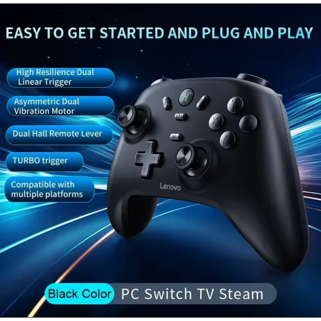 Controle de Jogos Lenovo S07 Sem Fio Bluetooth 2.4G para PC Windows, Android TV para Black Myth: Wukong Gam