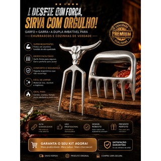 Kit Com Garra De Urso GarfoTridente 6 Mini Garfinhos P/churrasco