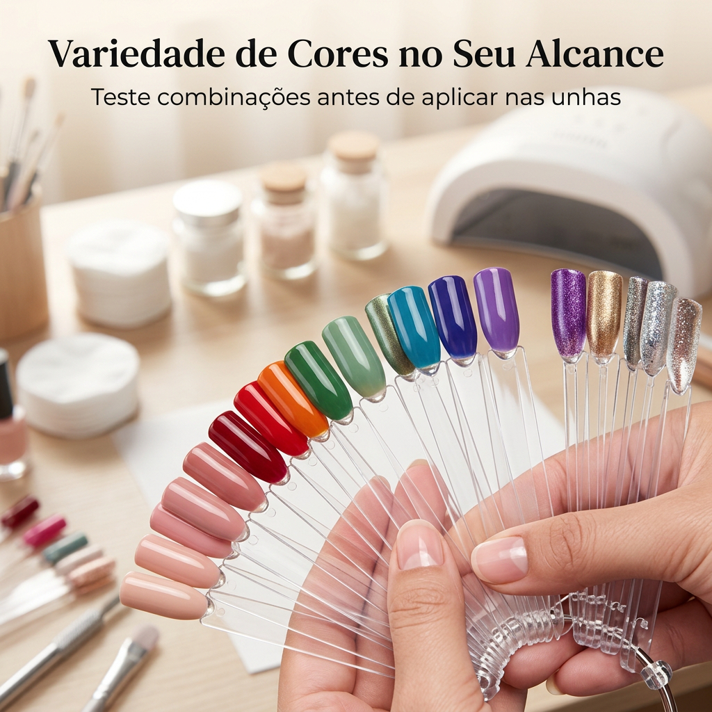 kit 50 Mostruário Paleta De Esmalte Para Manicure Unhas Nail