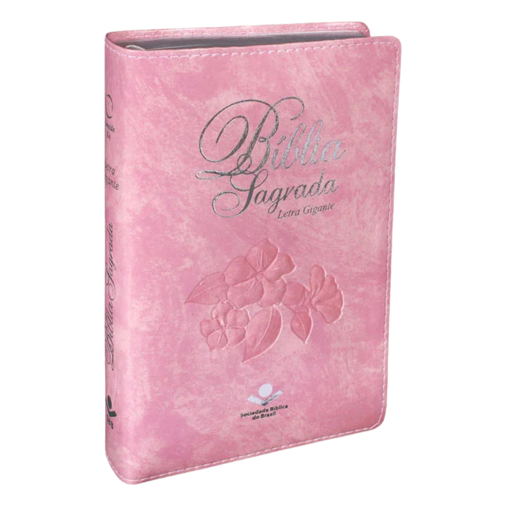 Bíblia Sagrada ARA Letra Gigante C/Índice - Rosa Nobre