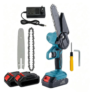 1800W Mini Motosserra Poda Jardinagem 2 Baterias 6 Polegadas