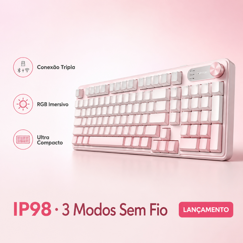 IP98 sem fio 98 teclas, triplo modo, silencioso