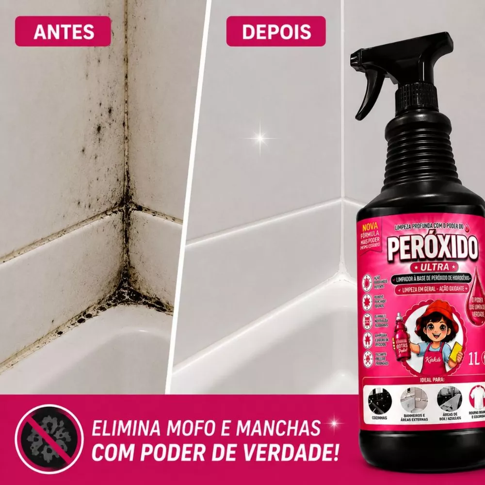 Limpador Peróxido Ultra 1L Multiuso Removedor de Manchas Limpeza Profunda Spray Remove Sujeiras Difíceis