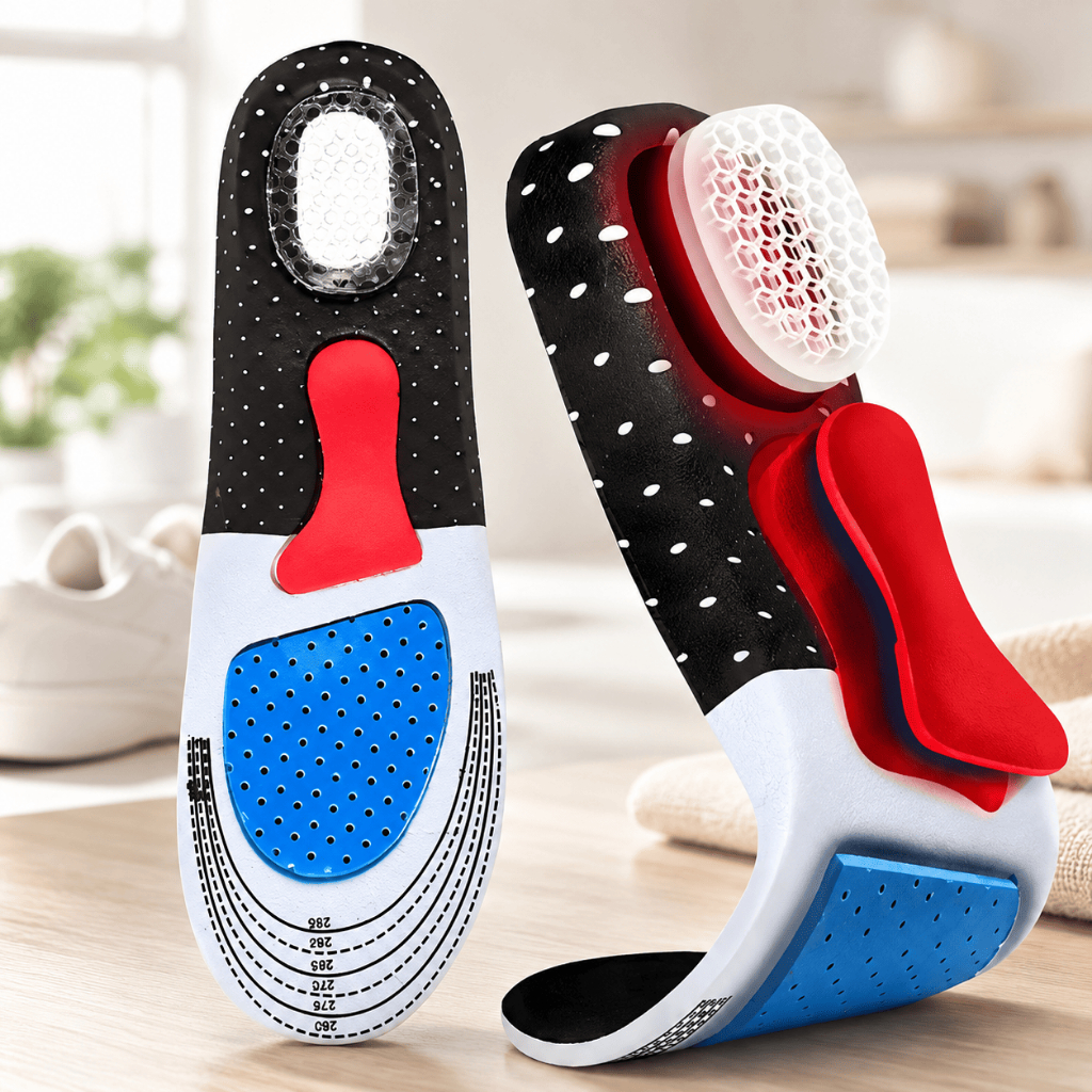 Palmilha Ortopédica Premium Conforto Para Pés Pernas Calcanhar Absorção Impacto Tênis Sapato Esporão Calcaneo Fascite