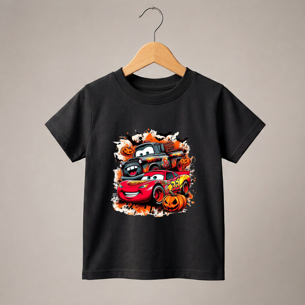 Camiseta Estampada Relâmpago Carros Estampada Queen Infantil Juvenil Masculina Gamer Algodão Casual