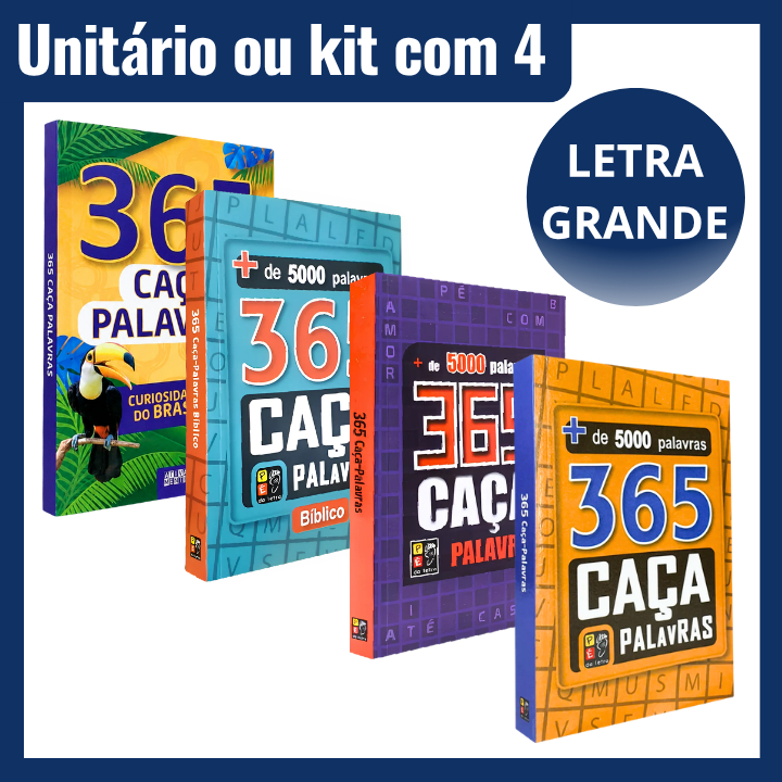 365 Caça Palavras - Kit ou Unitário Livro de Estímulo Memória Atenção Concentração Raciocínio Rápido