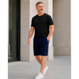 Conjunto Masculino Camiseta Básica + Bermuda Moletom com Bolsos P ao GG