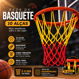 Par de rede para basquete fio4mm duplo 10 alças em seda pp