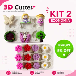 Combo Moldes Silicone para Artesanato - Kit 2 unidades - 5% OFF ( Escolha os modelos no chat)