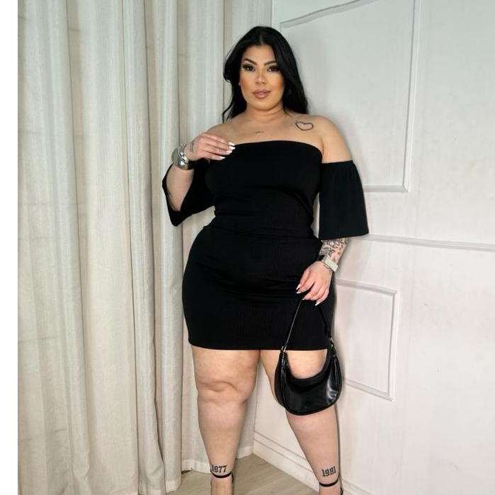 VESTIDO HELOA MODA FEMININA PLUS SIZE MIDI SIZE