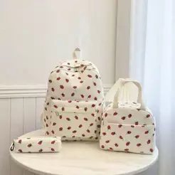 Kit 3 Mochila Feminina Para Escolar Viajar Estilo Casual Kpop Modelo Novo Jovem Multiuso Com Grande Capacidade