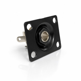 Jack Plate Quadrado Curvo Para Guitarra Com Conector P10 Mono