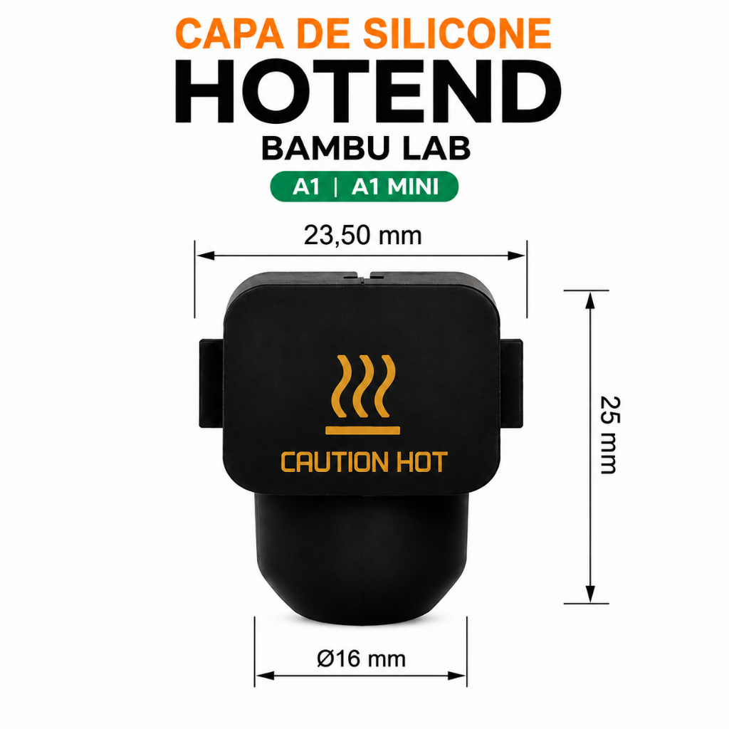 Capa de Silicone para Hotend Bambu Lab A1 / A1 Mini e A2L — imagem 2 de 2