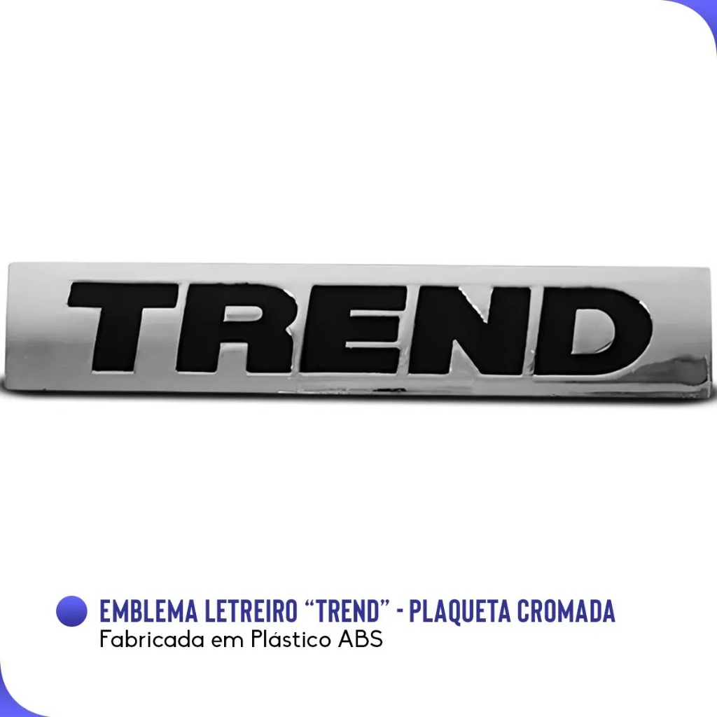 Emblema Letreiro Trend Gol 2008 A 2012 Cromado Letra Preta · foto 2