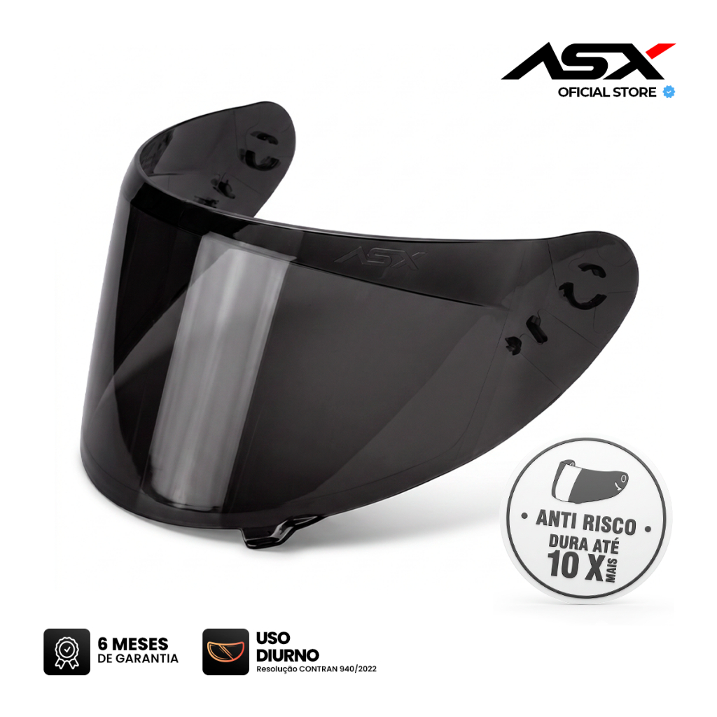 Viseira Fumê Asx V18b Preto City Eagle Draken Antirrisco