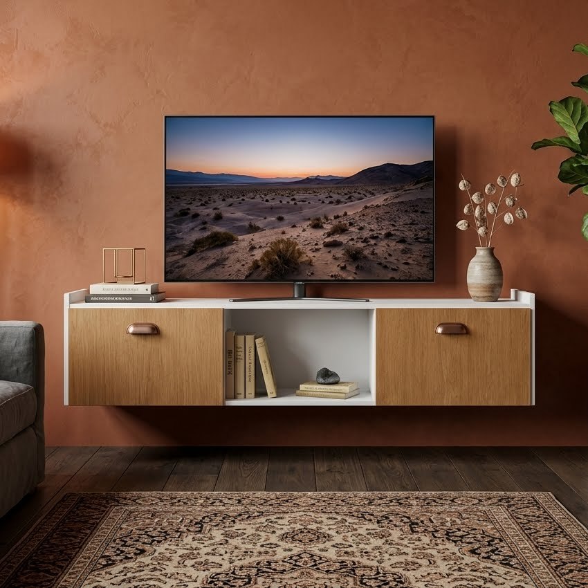 QUEIMA DE ESTOQUE - Rack Buffet Acacia Para Tv Até 55 Polegadas 2 Portas Aparador — imagem 2 de 2