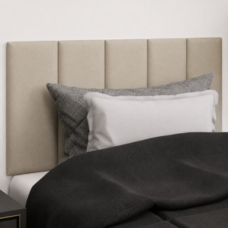 Cabeceira Adesiva para Cama Solteiro Kit 5 Placas 45x20cm Decorativa Autocolante Painel de Parede para Quarto