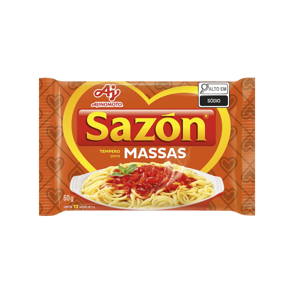 Tempero em Pó SAZÓN® para Massas 60g - Realça o Sabor - Ideal para Macarrão, Molhos e Risotos